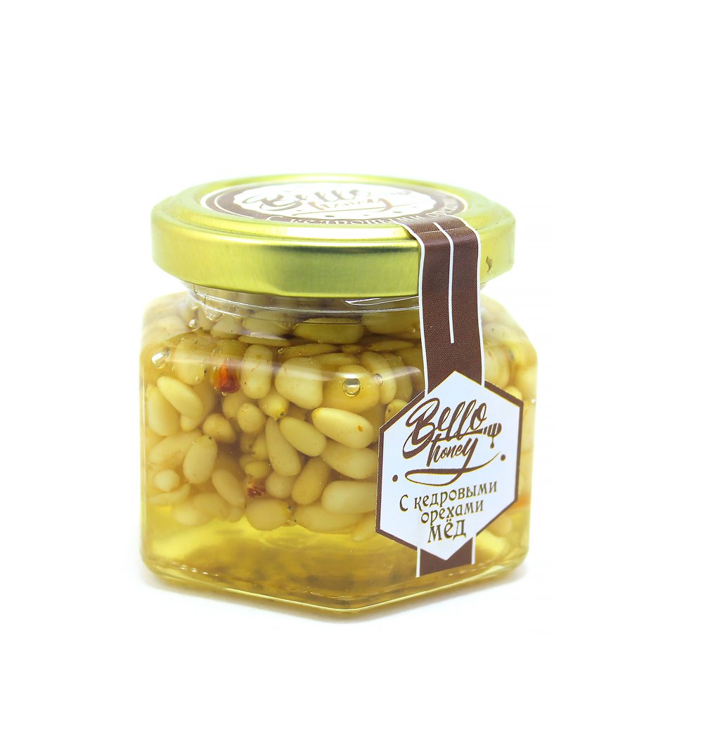 Кедровые орешки в меду, 120 мл, BelloHoney