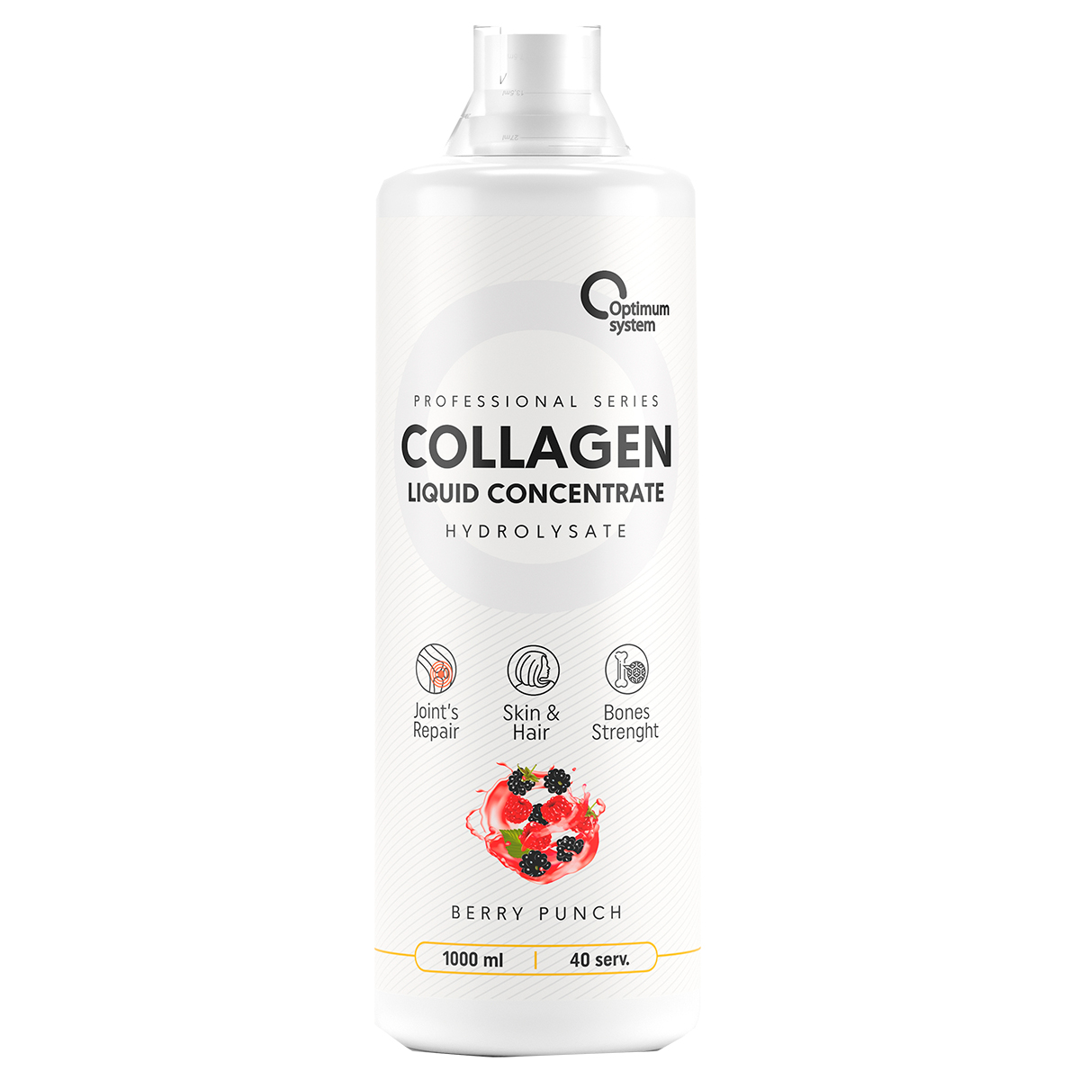 Collagen Concentrate Liquid, ягодный пунш, 1 л, Optimum System - фото 1