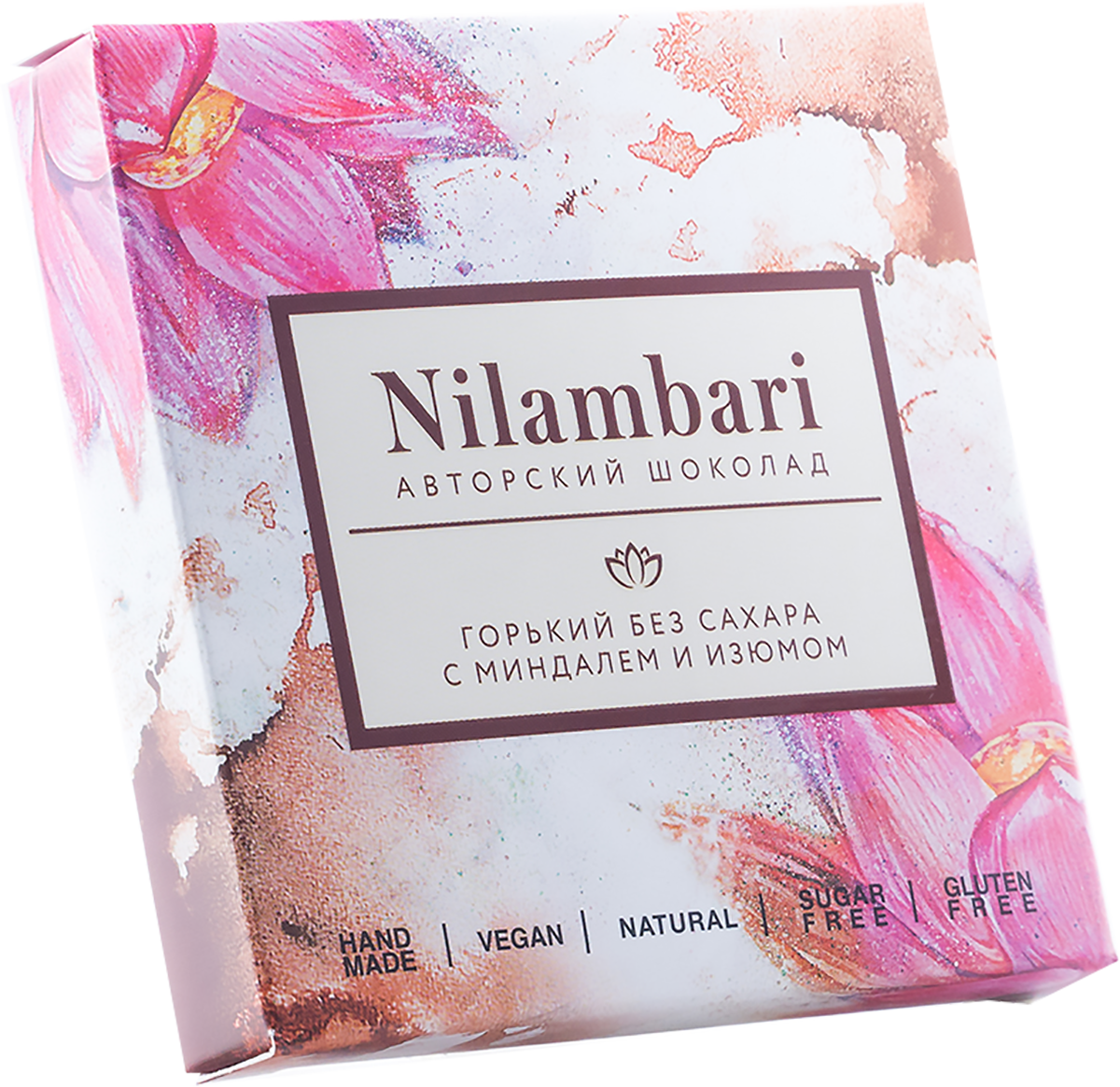 

Шоколад горький "Миндаль и изюм", 65 г, Nilambari