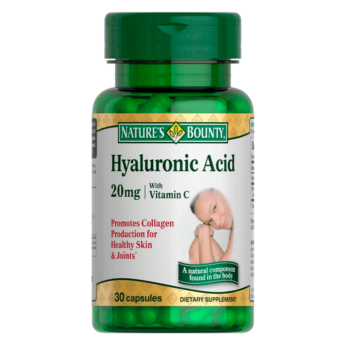 

Гиалуроновая кислота 20 мг, 30 капсул, Nature's Bounty, годен до 30.05.2026
