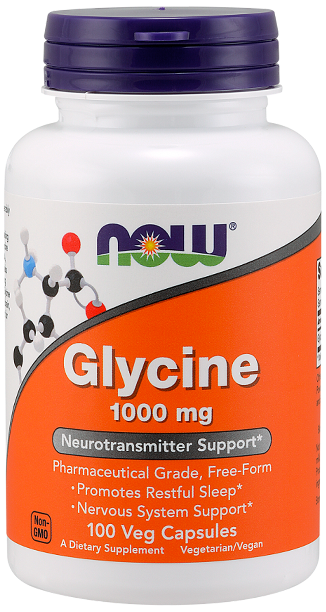 Глицин, 1000 мг, 100 капсул, NOW - фото 1