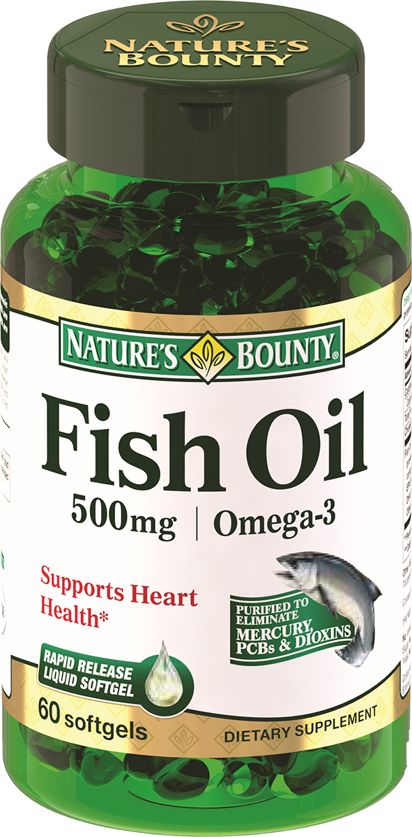 Рыбий жир, 500 мг, 60 капсул, Nature's Bounty