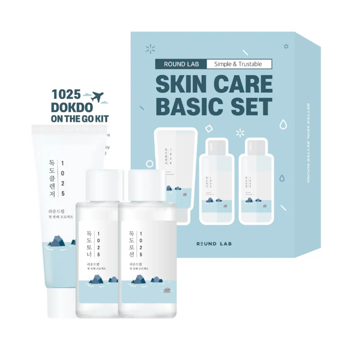 Набор миниатюр с комплексом минералов 1025 Dokdo On The Go Kit, 40мл+50мл+50мл, Round Lab