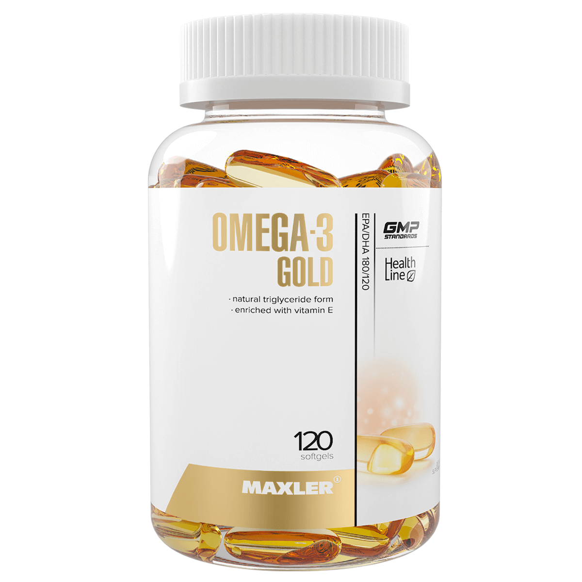 

Омега Omega-3 Gold, 120 капсул, MAXLER