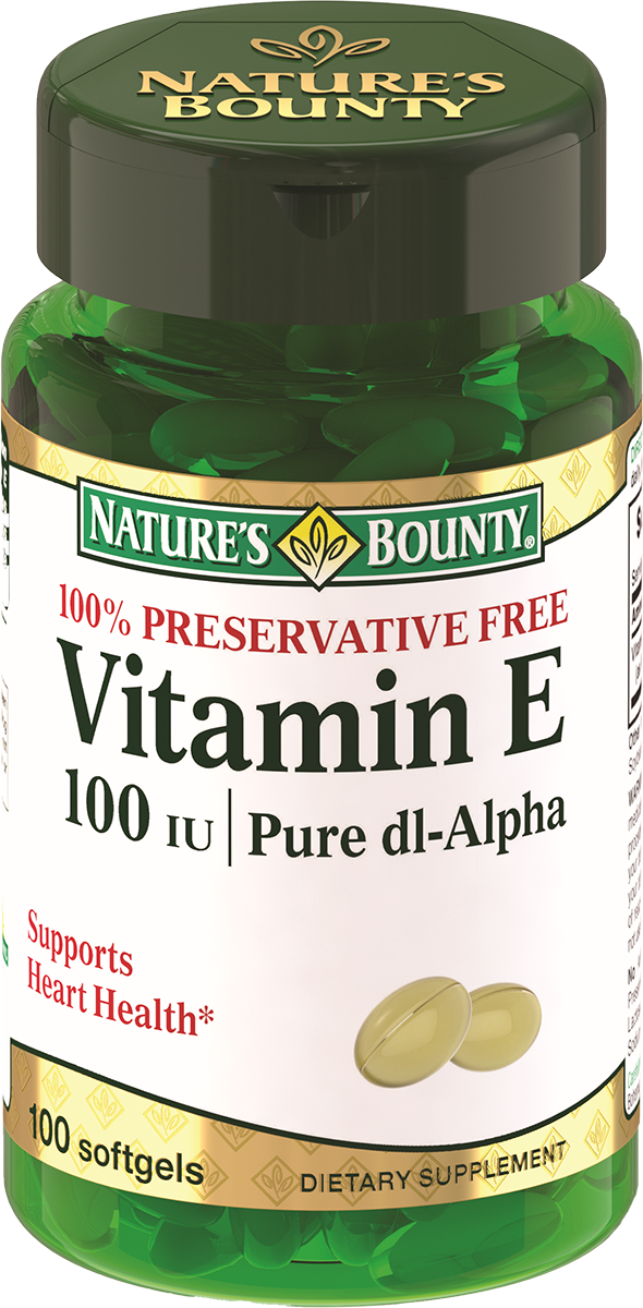 Витамин Е 100 мг, 100 капсул, Nature's Bounty - фото 1