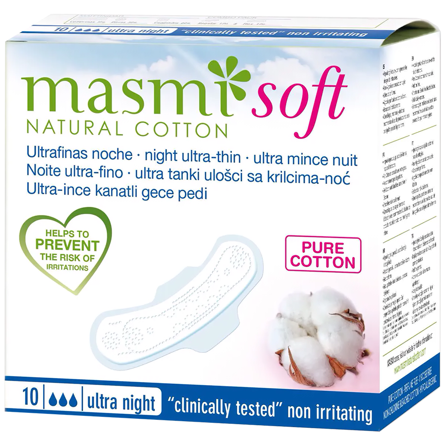 

Прокладки ультратонкие Soft ночные, в инд уп, 3 капли, 10 шт, Masmi