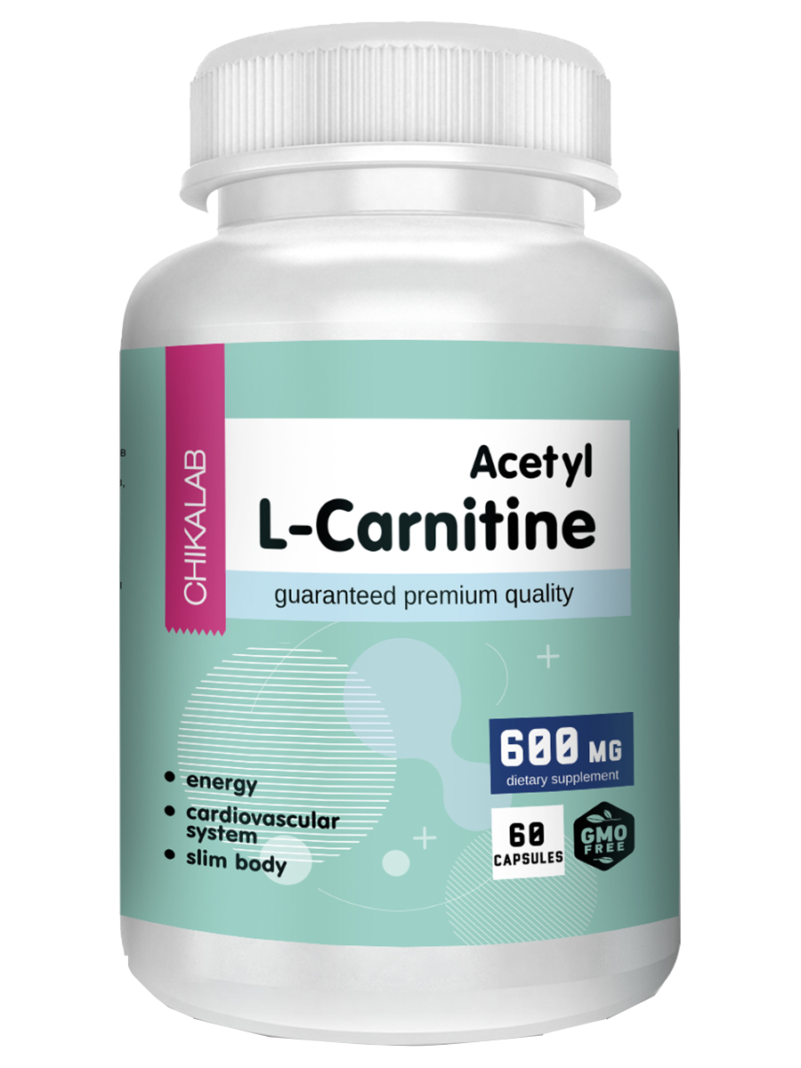 Комплексная пищевая добавка «Карнитин», 600 мг, 60 капсул, CHIKALAB - фото 1