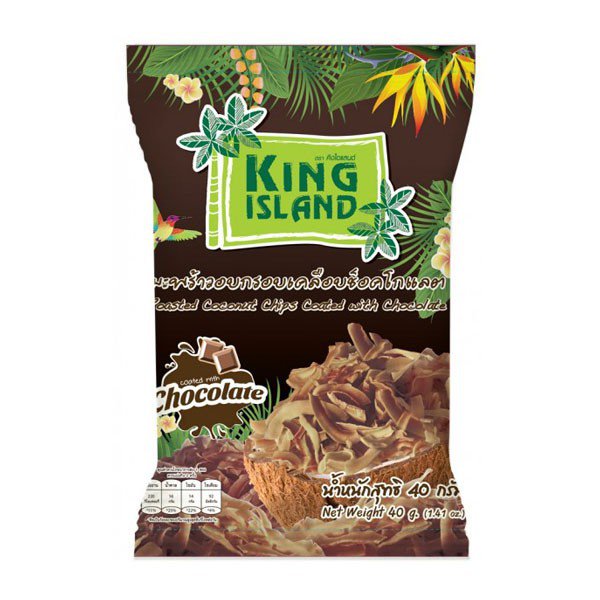 Кокосовые чипсы с шоколадом, 40 гр, KING ISLAND