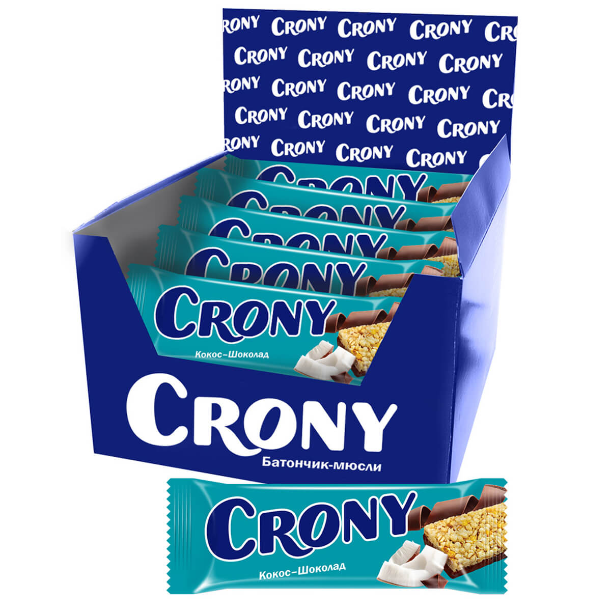 

Батончик злаковый мюсли Кокос-шоколад 12 шт по 50 г, CRONY