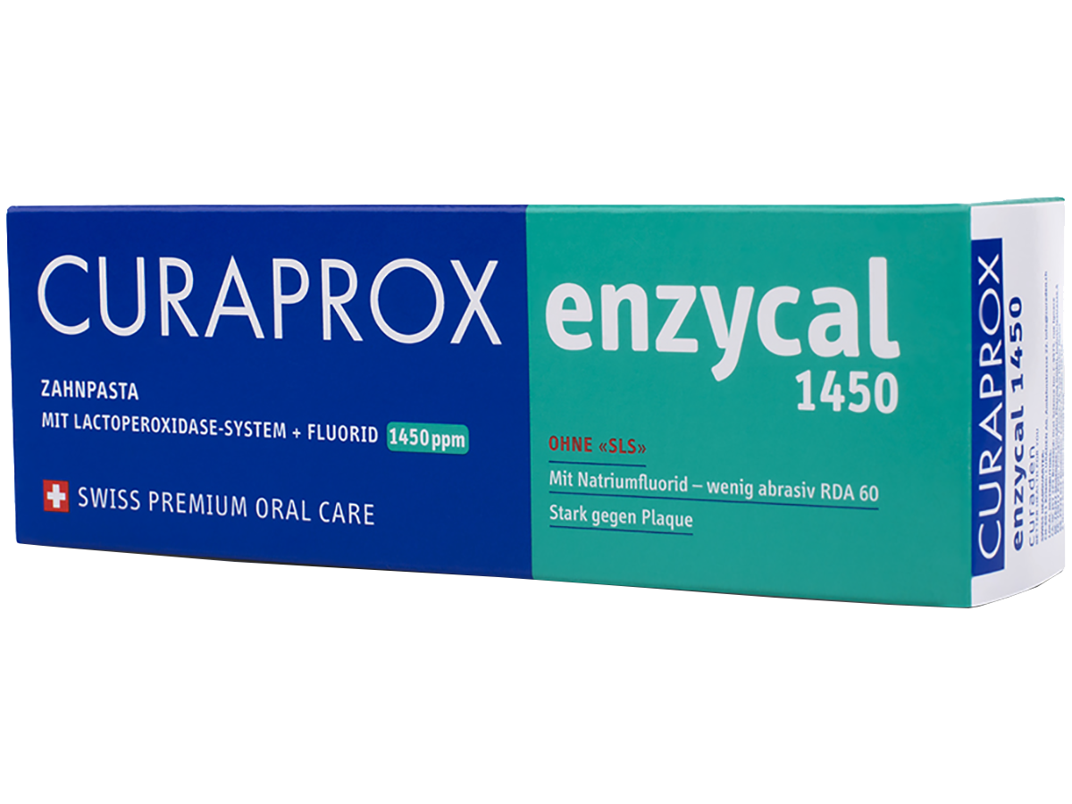 

Зубная паста для всей семьи Enzycal 1450 ppm 12+, 75ml, Curaprox