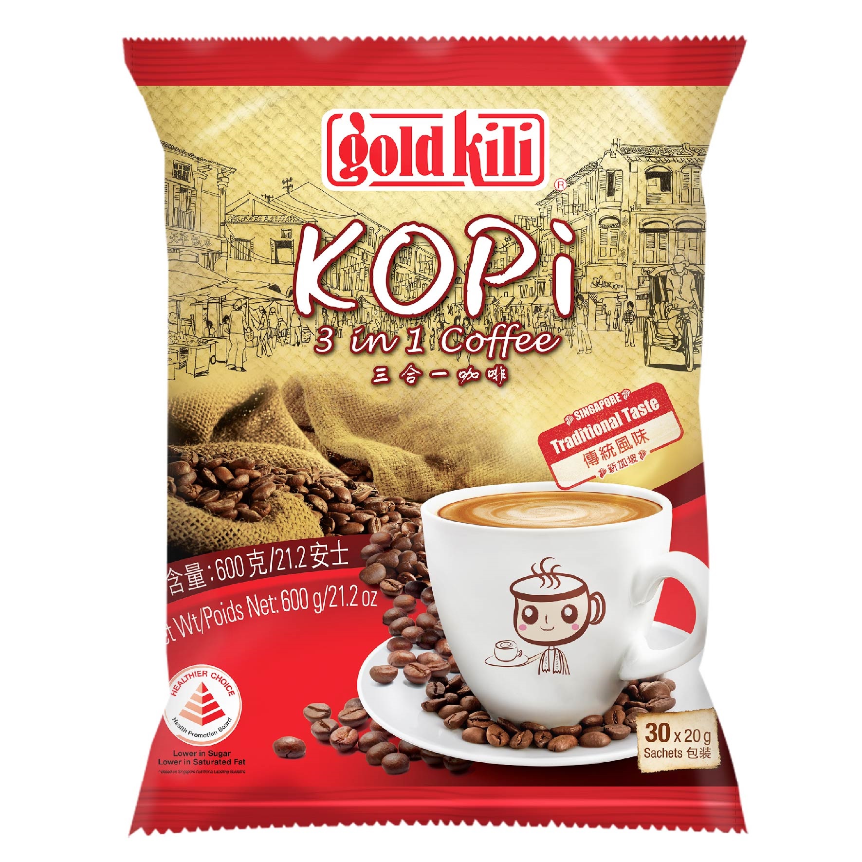 

Кофе быстрорастворимый "Kопи" 3 в 1 порционный, пакет 600 г, Gold Kili.