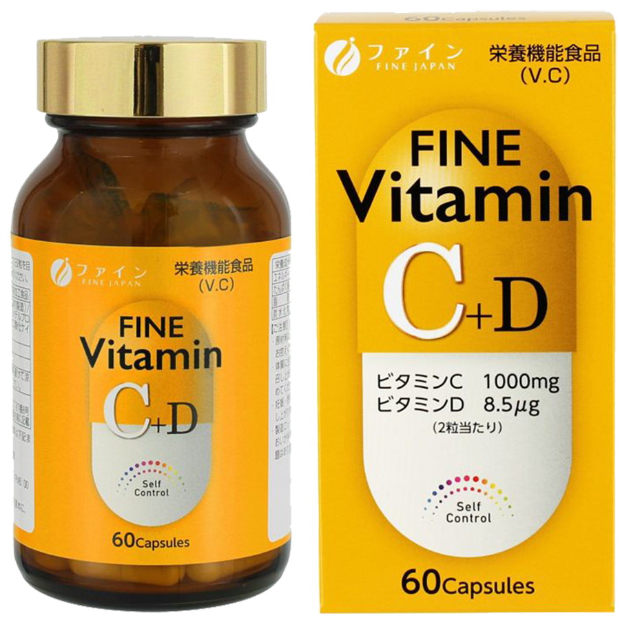 Витамин C+D, 60 капсул, FINE