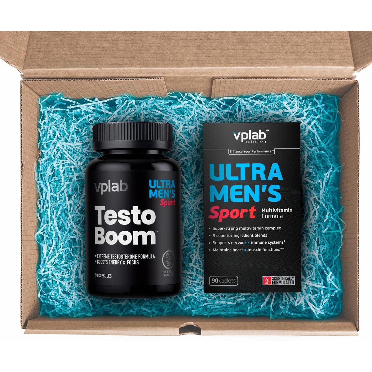 Подарочный набор для мужчин: Ultra Men’s & натуральный бустер тестостерона Testoboom , Vplab