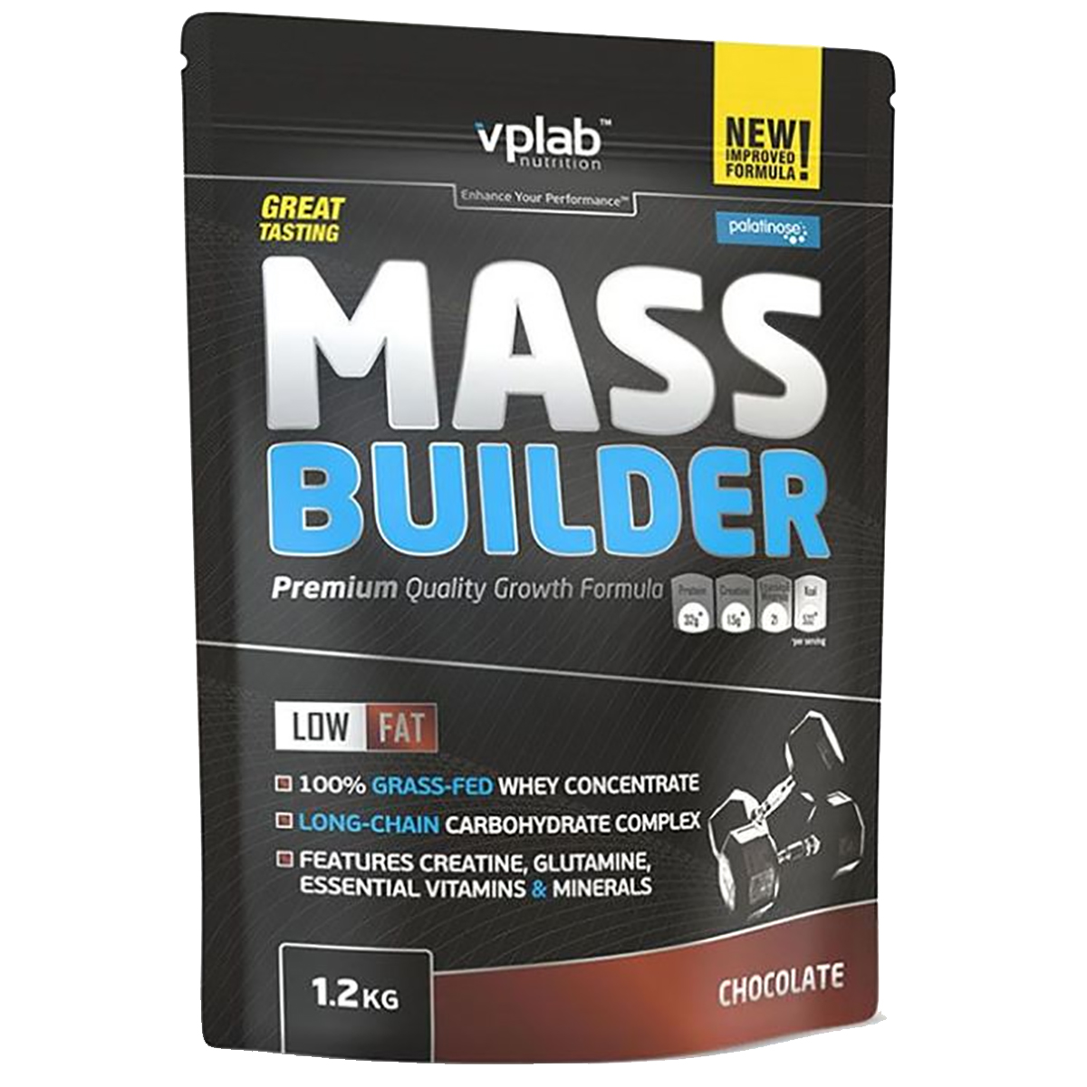 Гейнер Mass Builder, вкус «Шоколад», 1, 2 кг, VPLab, VPLab Nutrition  - купить