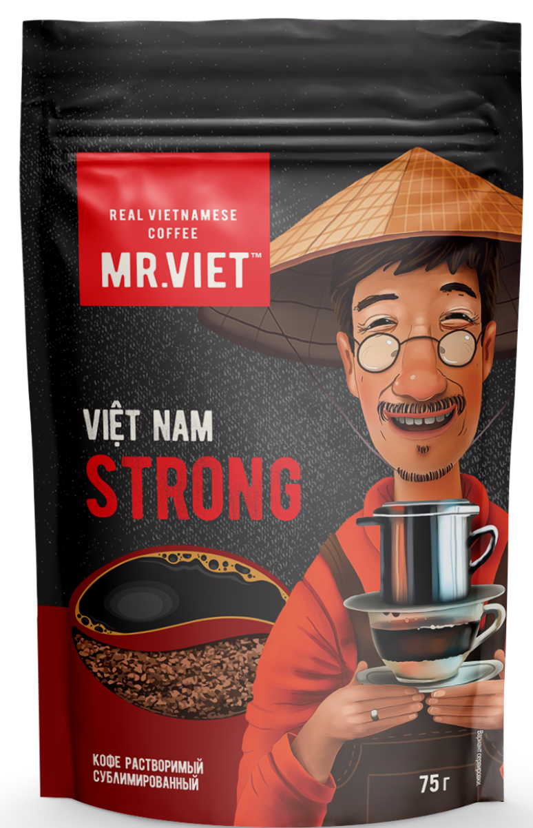 Кофе растворимый сублимированный ROBUSTA, 75 г, Mr. Viet