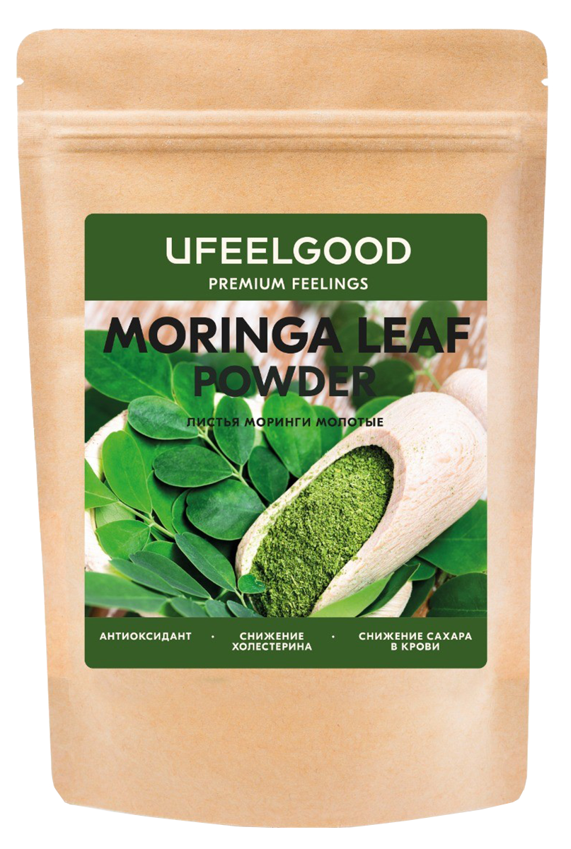 

Моринга листья молотые, 100 г, UFEELGOOD