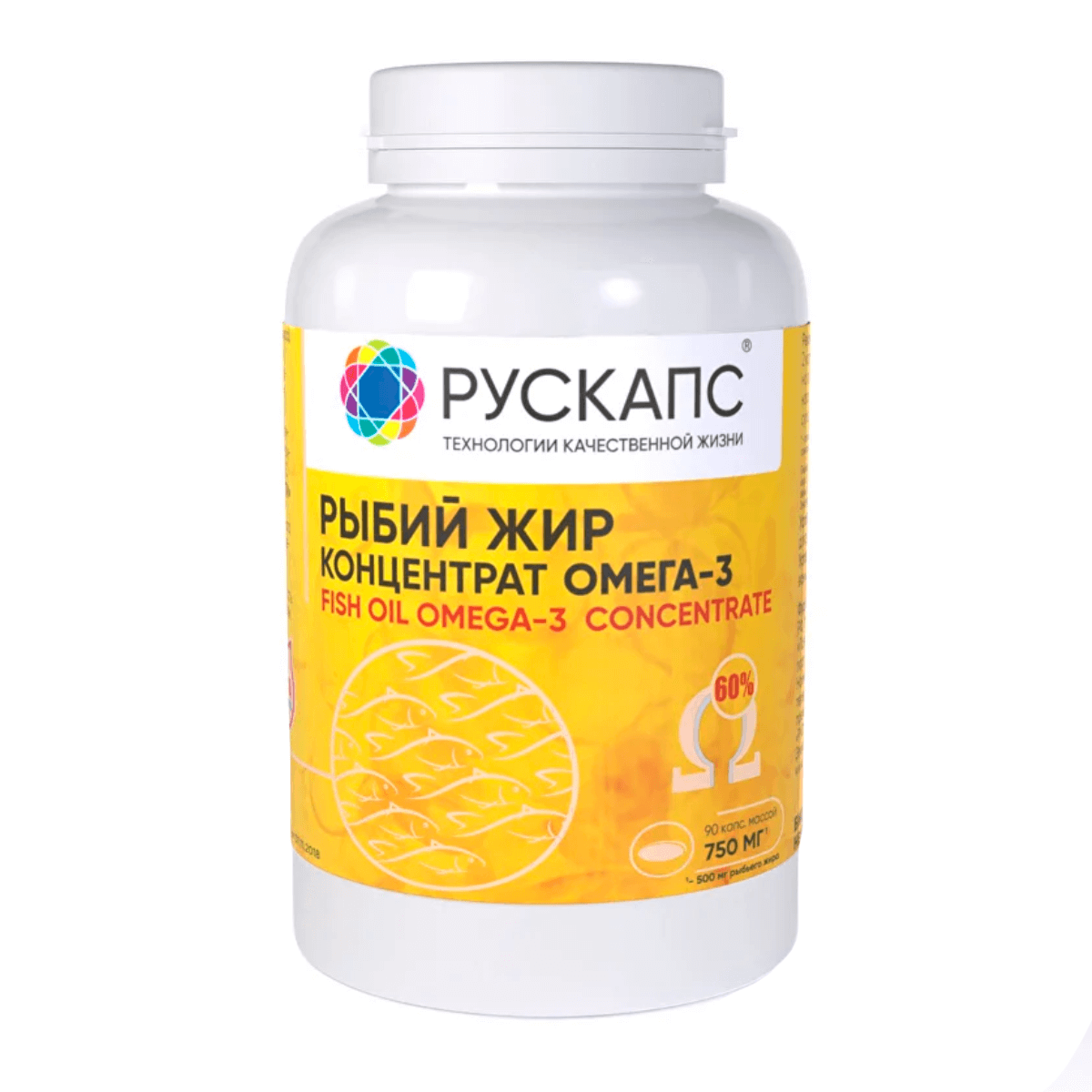 

Рыбий жир, концентрат Омега-3, «Омегадети», 500 мг, 90 капсул, КоролевФарм
