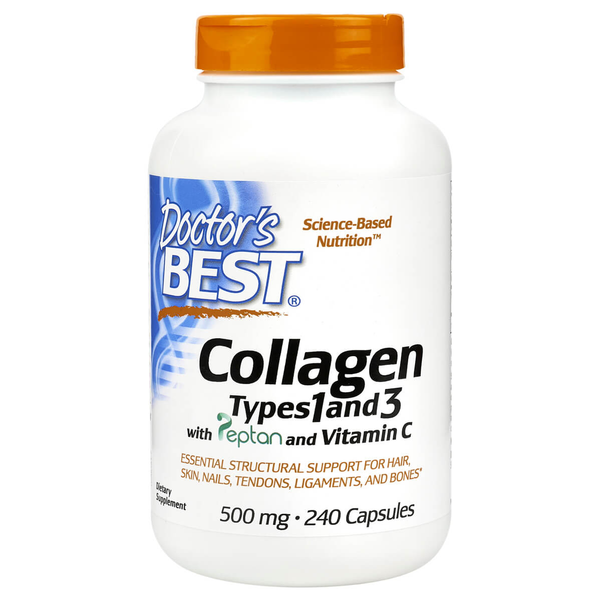 Коллаген 1 и 3 типа с Витамином С ("Collagen Types 1 and 3"), капсулы, 240 шт, DOCTOR'S BEST Коллаген 1 и 3 типа с Витамином С ("Collagen Types 1 and 3"), капсулы, 240 шт, DOCTOR&apos - фото 1