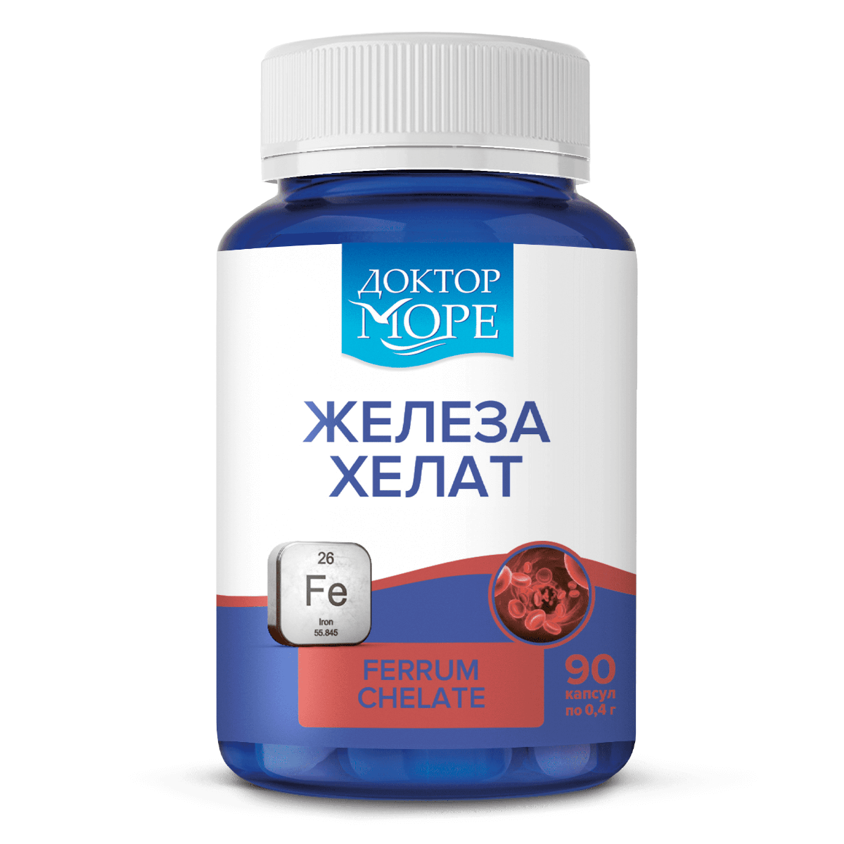 

Железа хелат, 90 капсул, Доктор Море