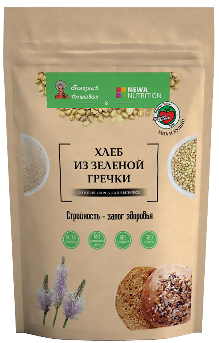Смесь для выпечки хлеба из зеленой гречки, 300 гр, Newa Nutrition