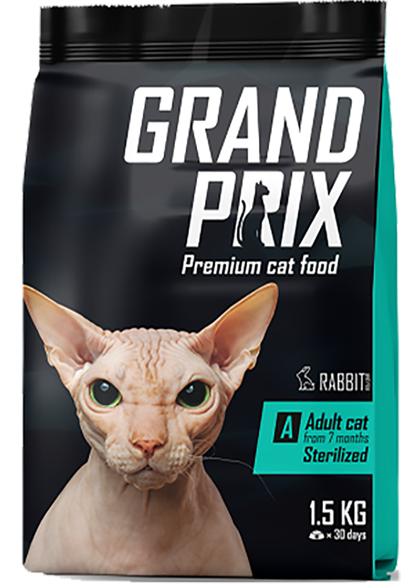 Сухой корм для кошек GRAND PRIX Adult Sterilized с кроликом, 1.5 кг, GRAND PRIX