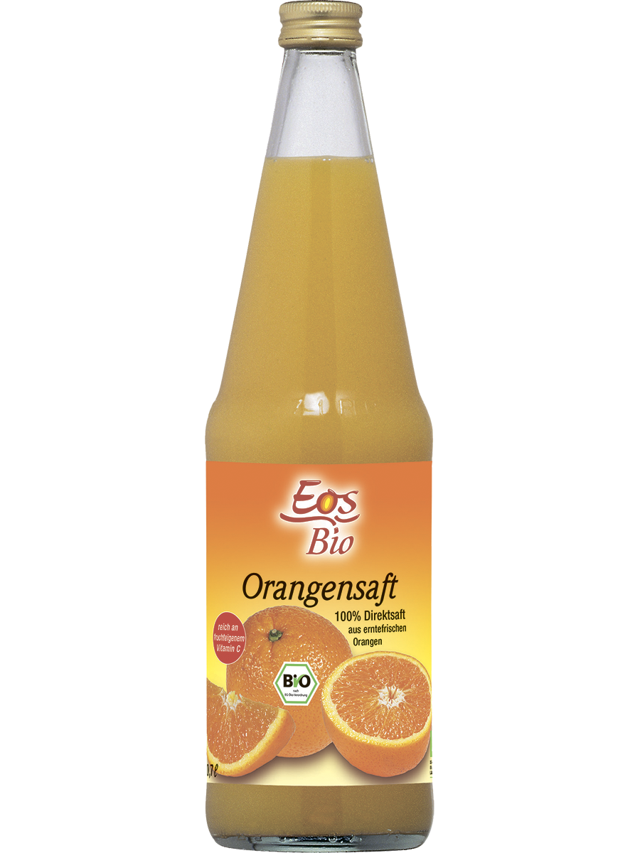 Сок Апельсиновый, стеклянная бутылка, 700 мл, Eos Bio
