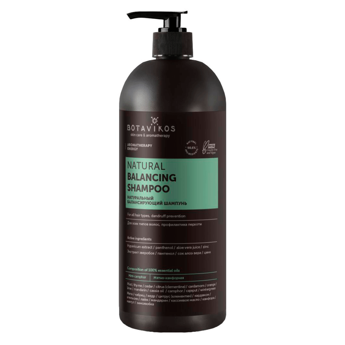

Натуральный балансирующий шампунь Aromatherapy Energy, 1 л, BOTAVIKOS
