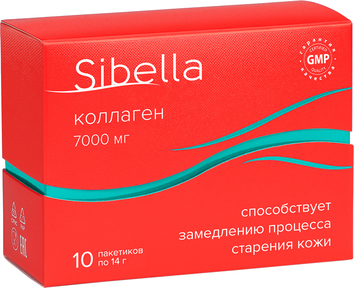 Коллаген порошок, 7000 мг, 14 г*10 пакетиков, Sibella Коллаген порошок, 7000 мг, 14 г*10 пакетиков, Sibella - фото 1