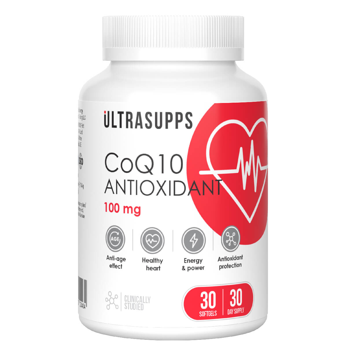 Коэнзим Q10 100 мг, 30 капсул, Ultrasupps - фото 1
