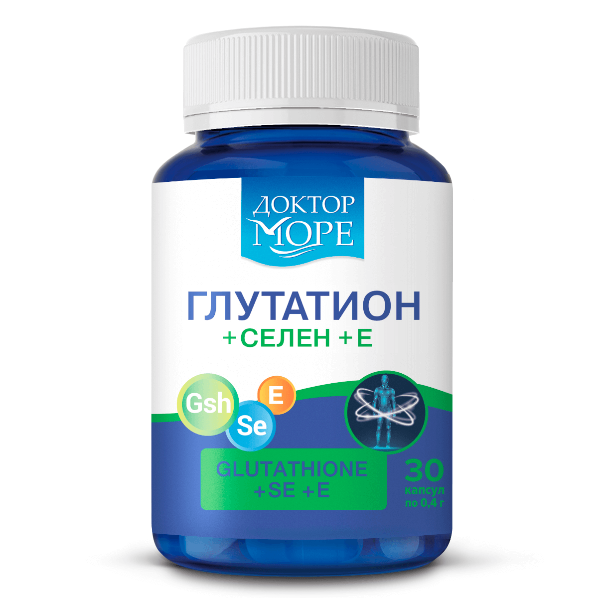 

Глутатион + Селен + витамин Е, 30 капсул, Доктор Море