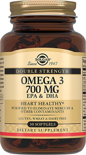Двойная Омега-3, 700 мг, 30 капсул, Solgar