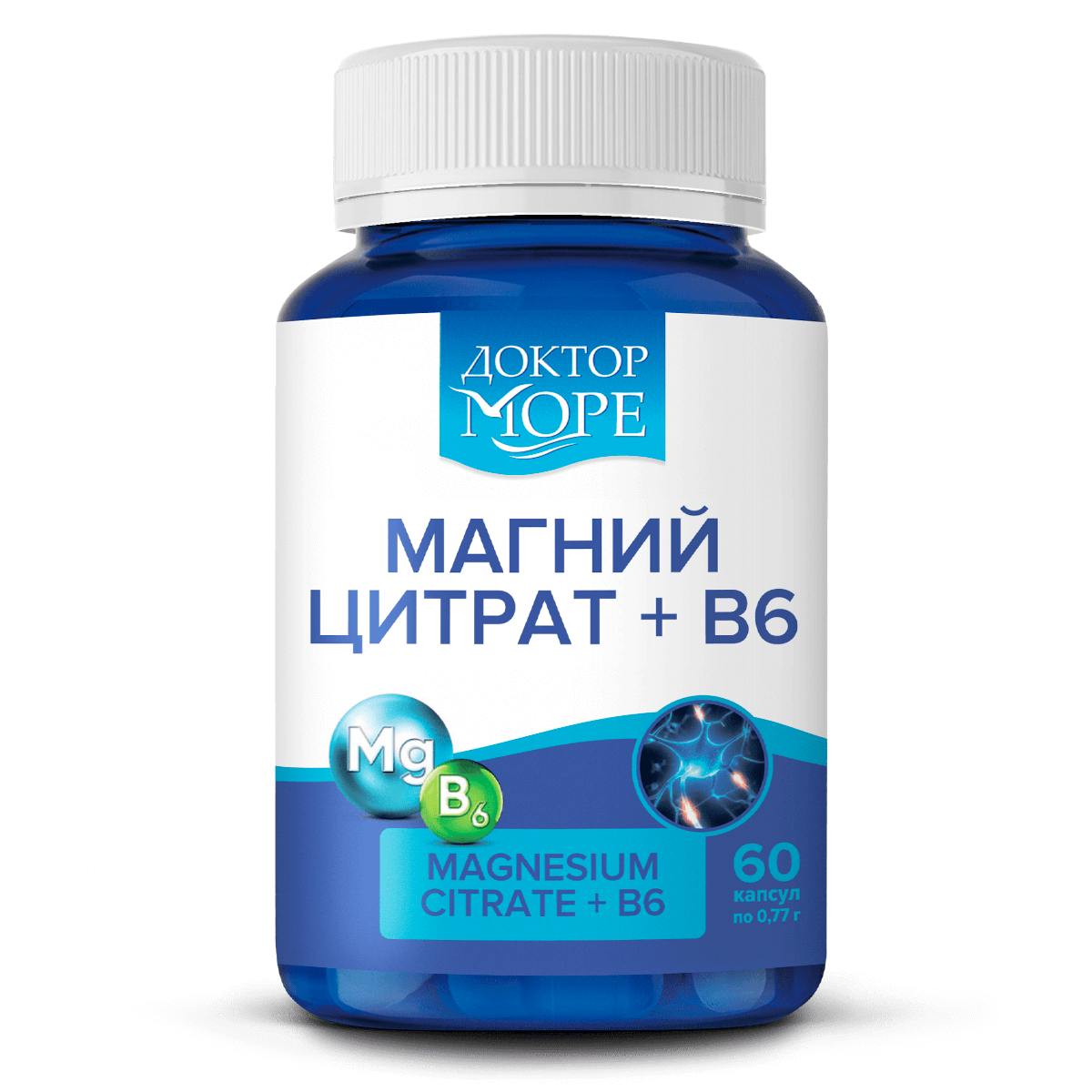 

Магний цитрат + В6 оптимум, 60 капсул, Доктор Море