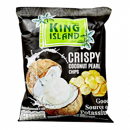 Кокосовые чипсы из сердцевины пророщенного кокоса 40 гр, KING ISLAND