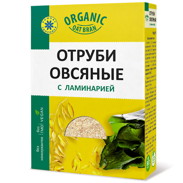 

Отруби овсяные с ламинарией, 200 гр, Компас Здоровья