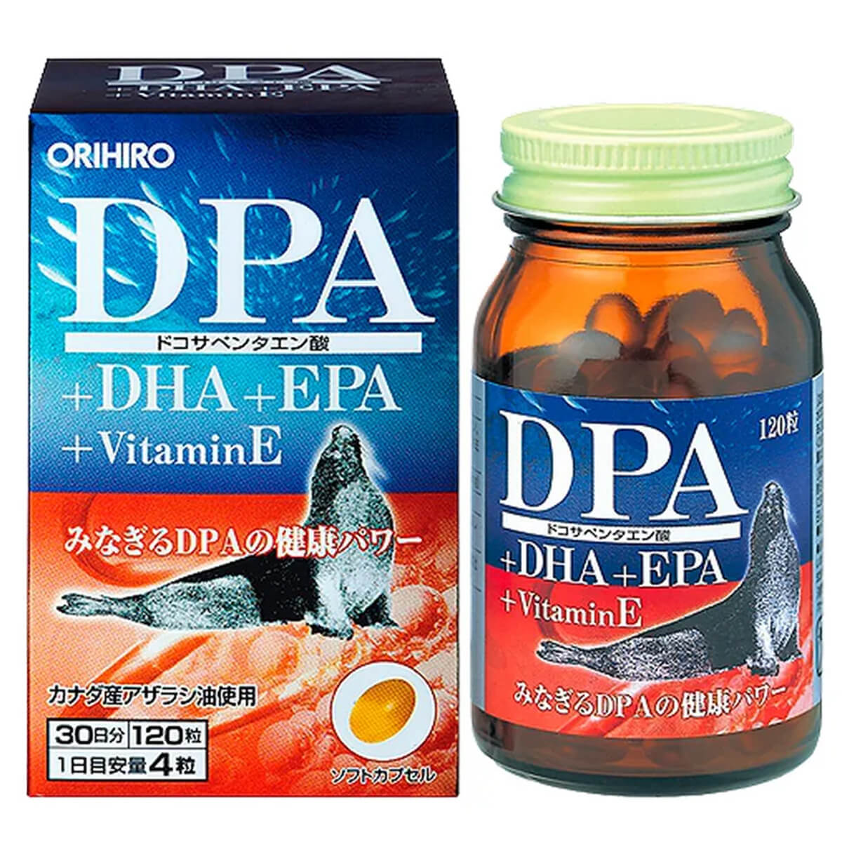

Омега-3 жирные кислоты DPA+ DHA+EPA, 120 капсул, ORIHIRO