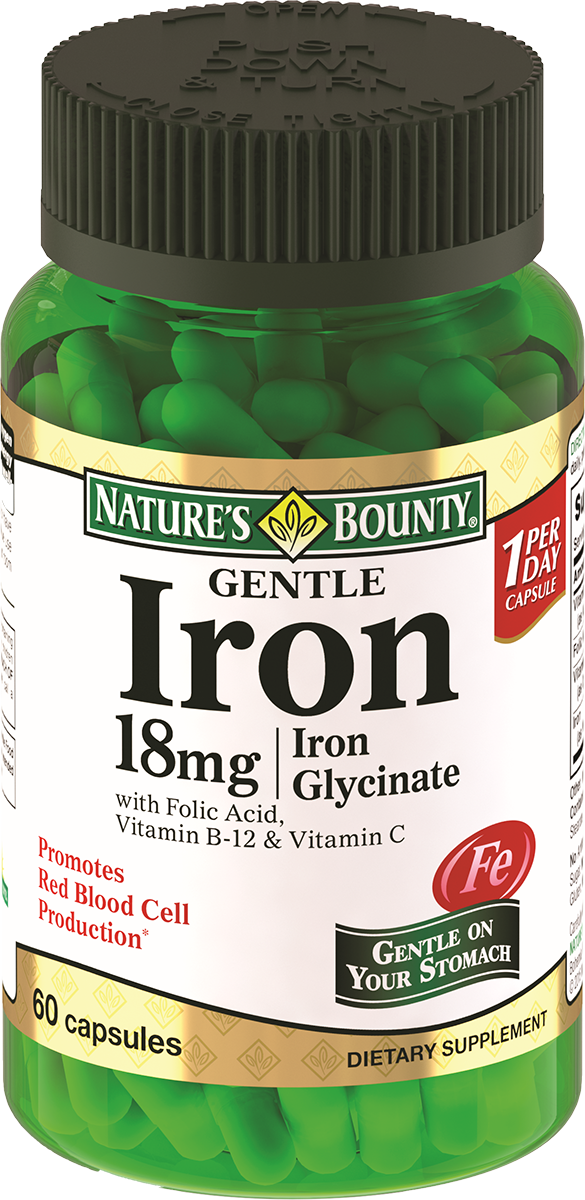 Легкодоступное железо 18 мг, 60 капсул, Nature's Bounty