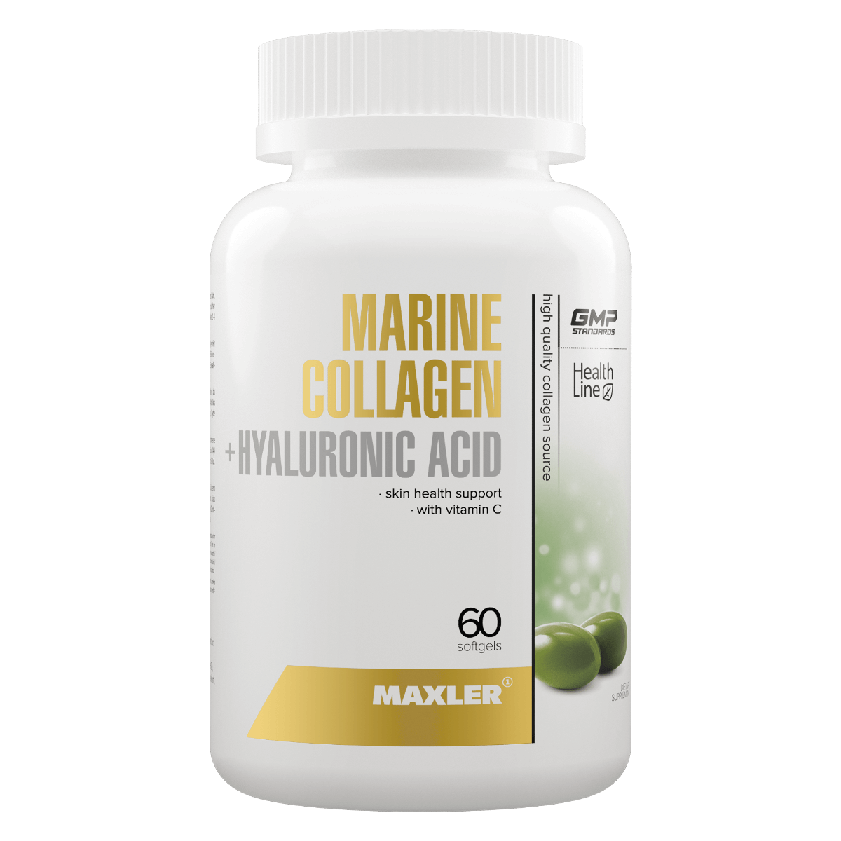 

Морской коллаген с гиалуроновой кислотой, 60 капсул, MAXLER