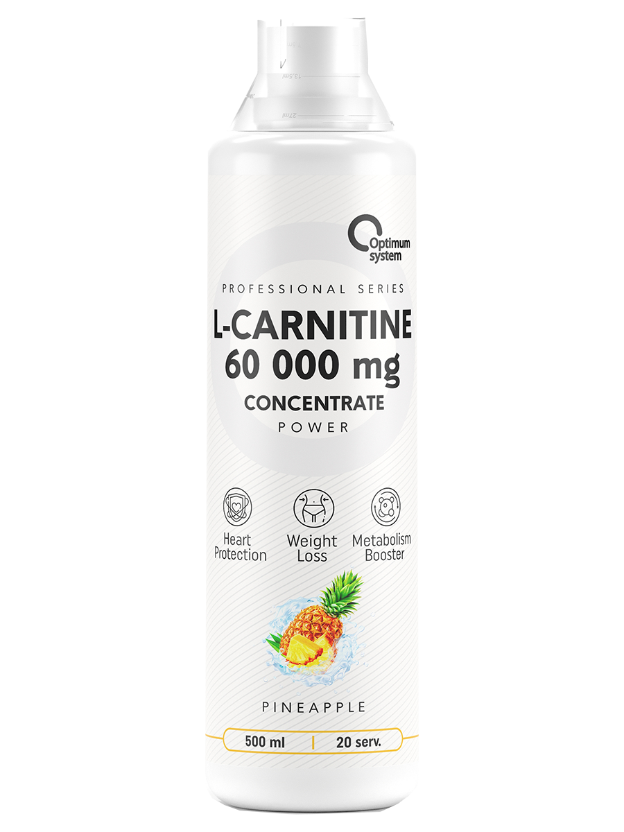 L-Carnitine Concentrate 60 000 Power, ананас, 500 мл, Optimum System