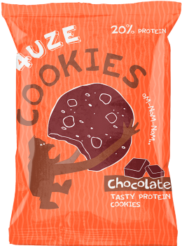 Протеиновое печенье Fuze Cookies, вкус «Шоколад», 40г, 4UZE