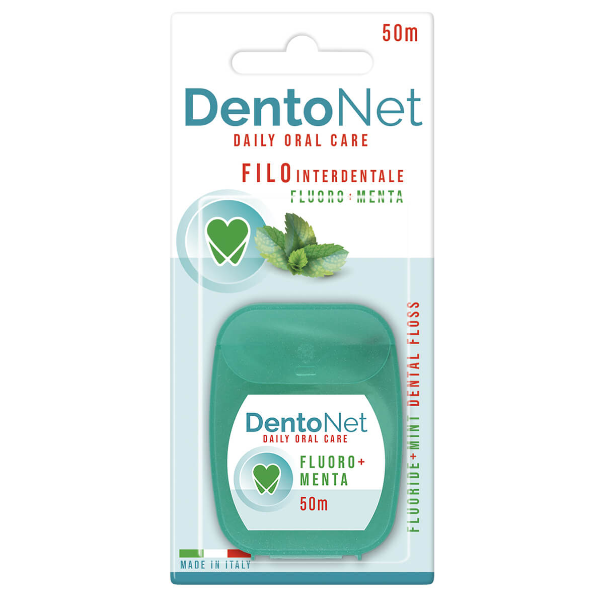 

Зубная нить с фтором и мятой 50 м, DENTONET