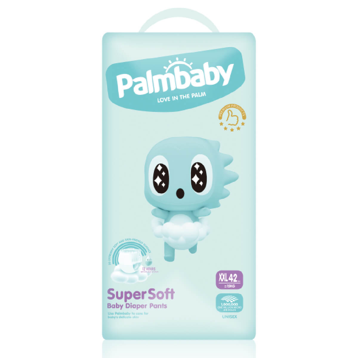 

Подгузники-трусики Super Soft Premium, XXL (15+кг), 42 шт, Palmbaby