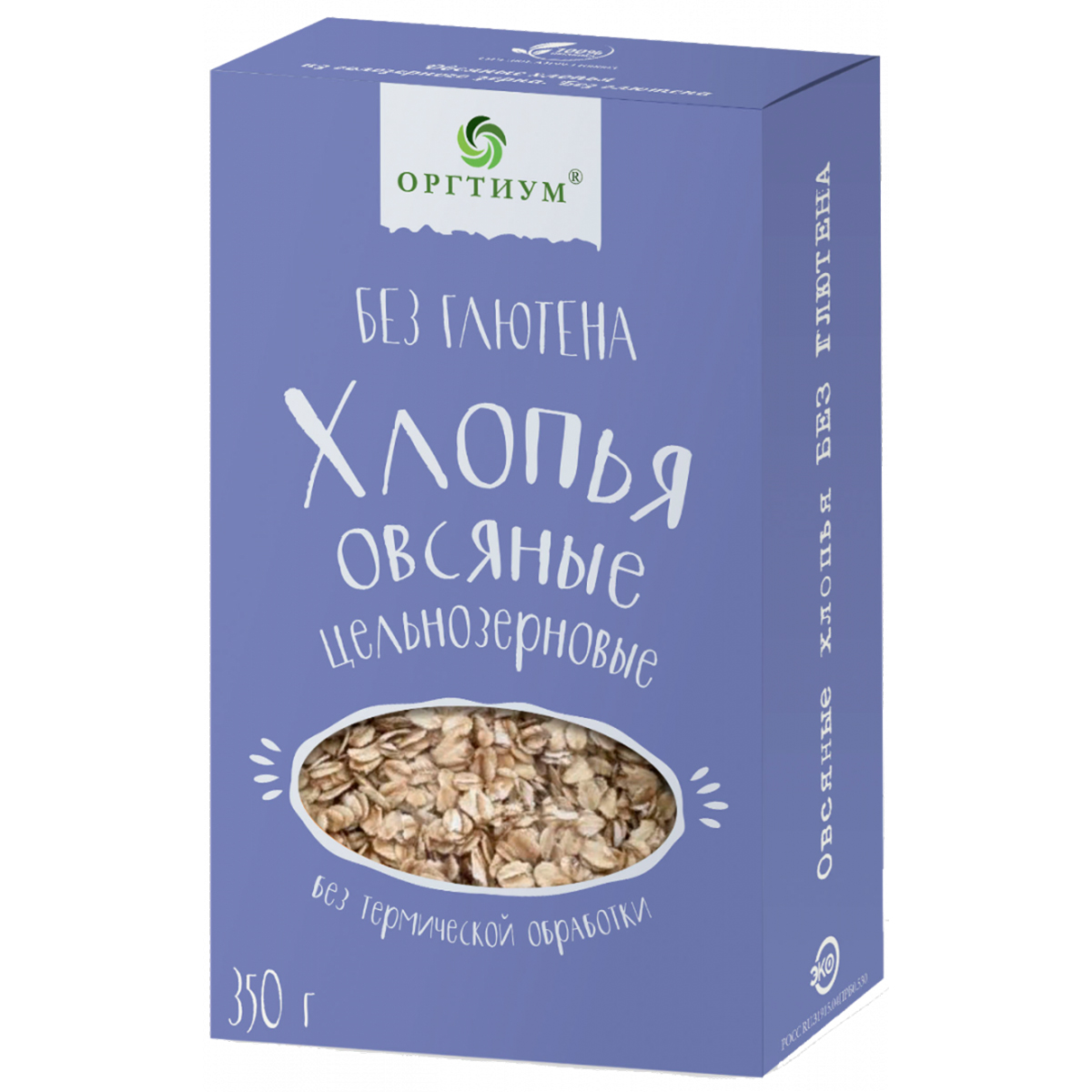 

Овсяные хлопья без глютена, 350 г, Оргтиум
