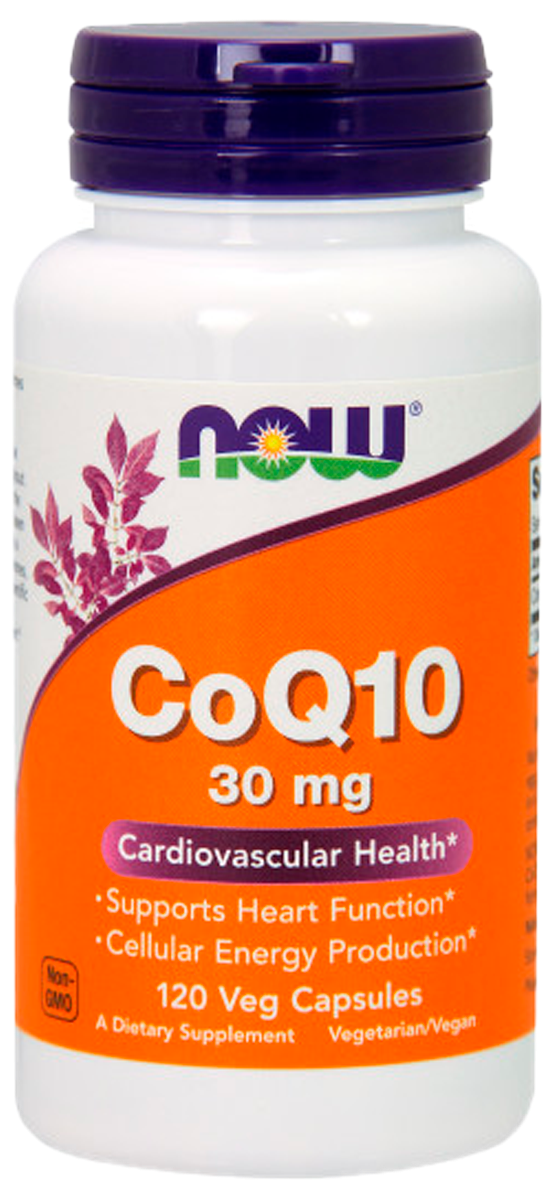 Коэнзим Q10, 30 мг, 120 капсул, NOW