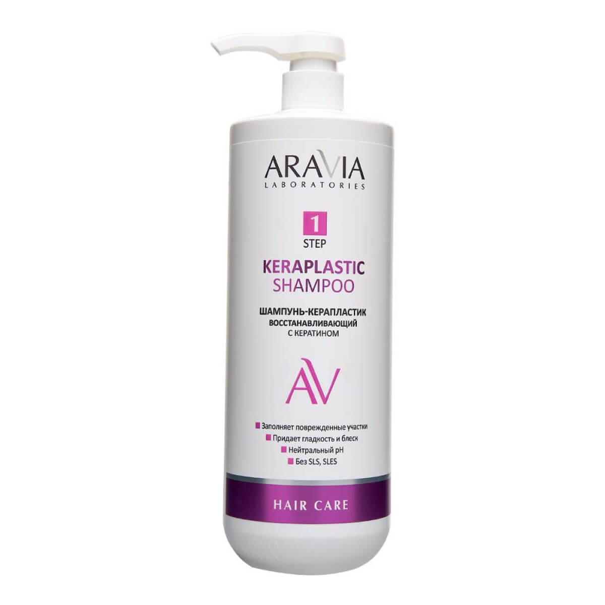 

Шампунь-керапластик восстанавливающий с кератином Keraplastic Shampoo, 1000 мл, ARAVIA Laboratories