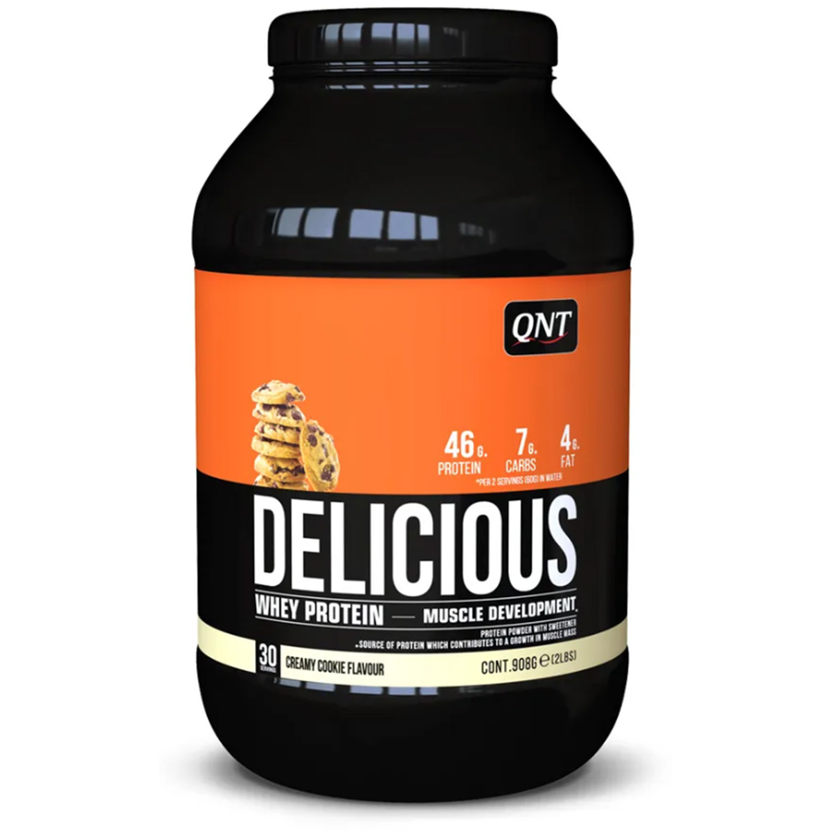 Сывороточный протеин Delicious Whey Protein, вкус «Печенье и крем», 908 гр, QNT
