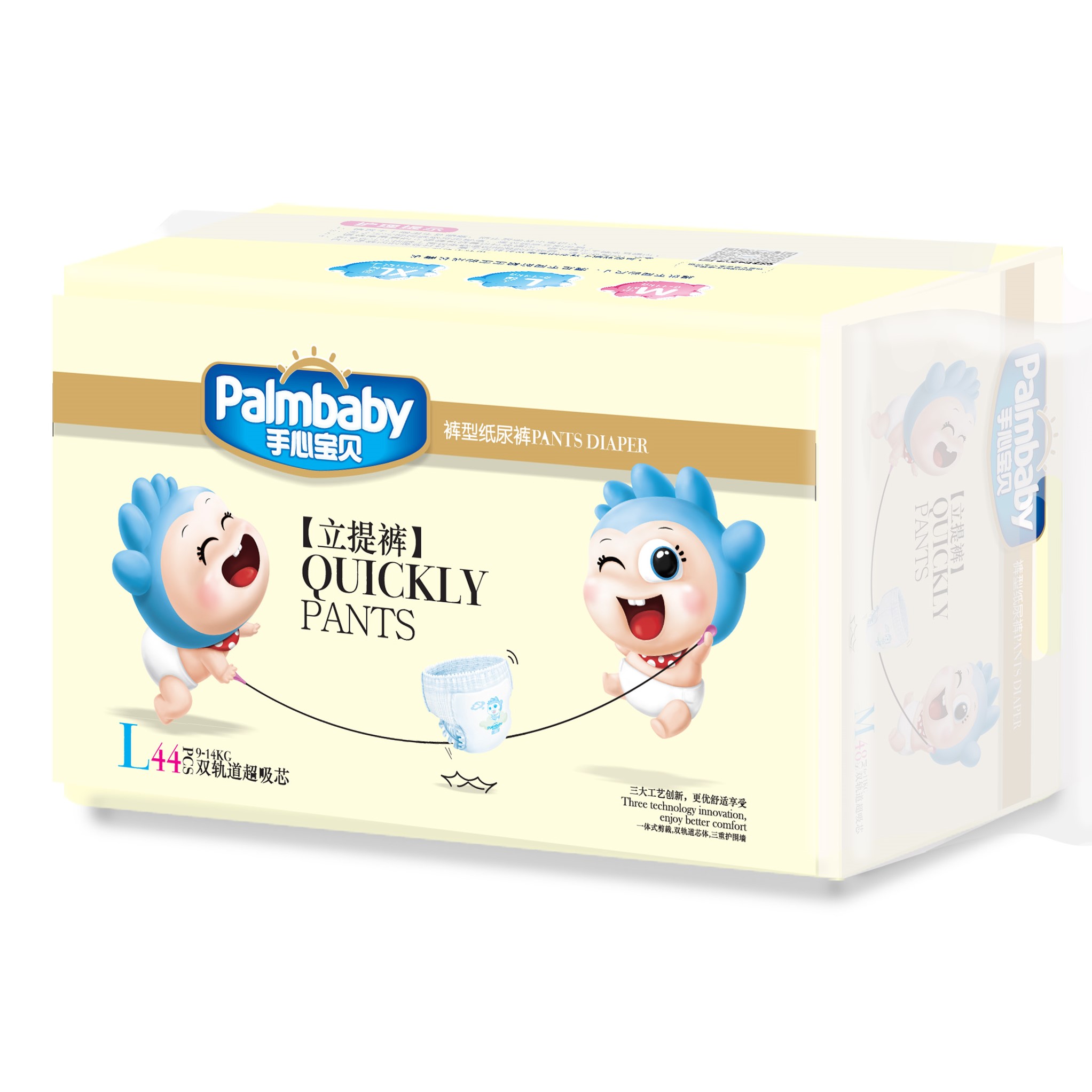 

Подгузники-трусики, L (9-14 кг), 44 шт, Palmbaby
