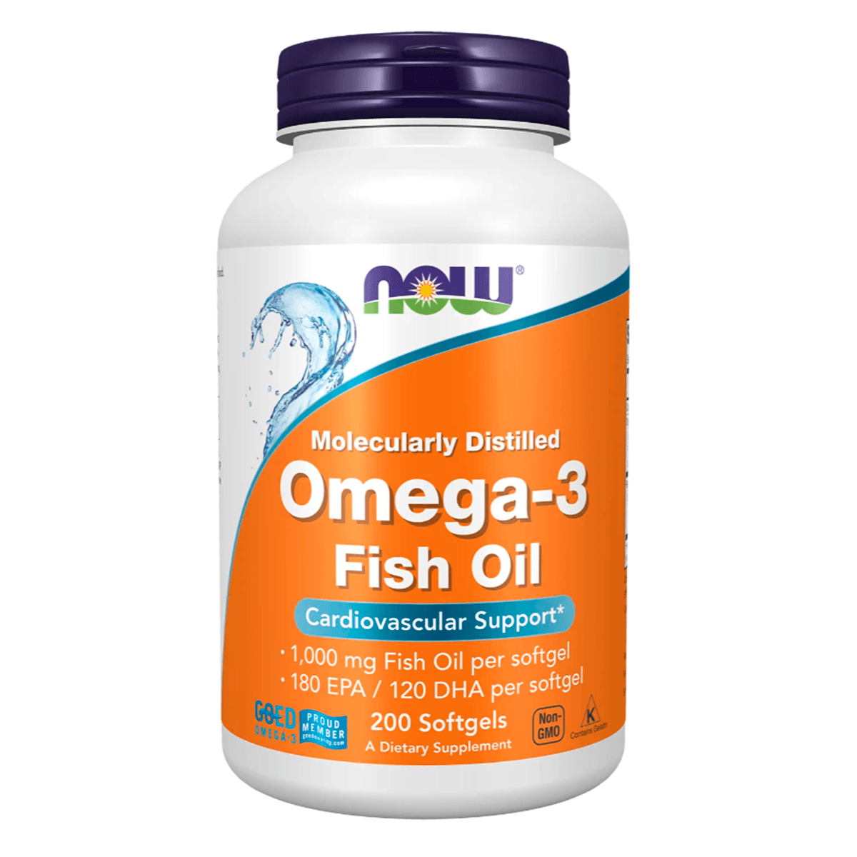 

Омега-3 (Omega-3), 200 капсул, 1000 мг, Now Foods