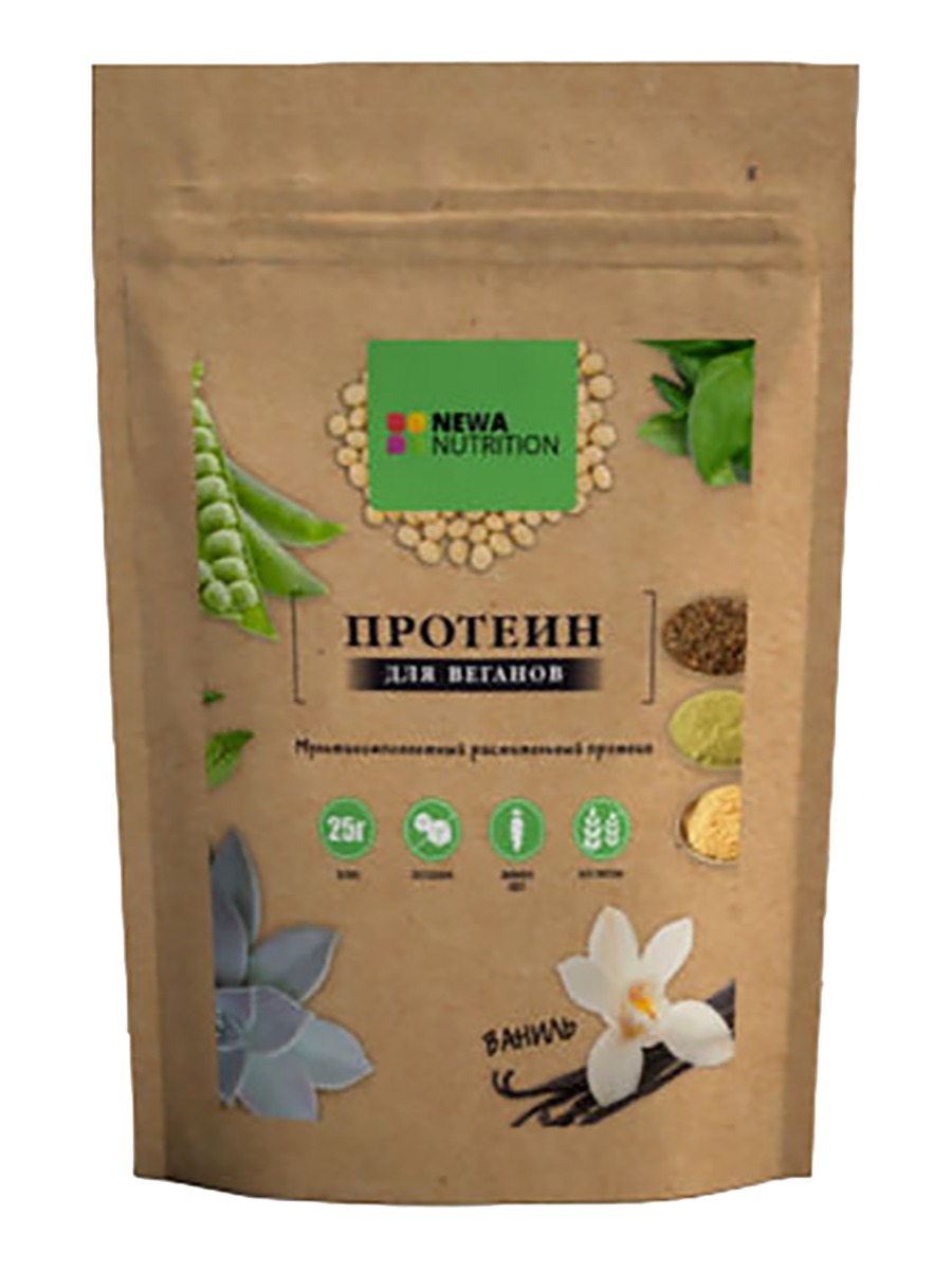 

Протеин для веганов, с ванильным вкусом, 350 г, Newa Nutrition