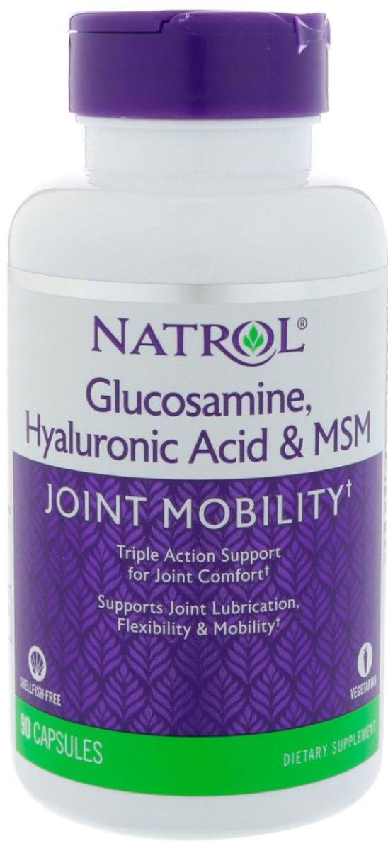 

HYALURONIC ACID MSM & GLUCOSAMINE, 90 капсул, Natrol