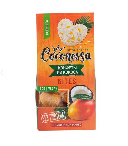 Купить Конфеты кокосовые Манго , 90 г, Coconessa